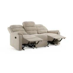 Taylor Chunky Chenille Manual Recliner 3 Seater Sofa, Dark Natural -Habitat Store 30869880 alt05