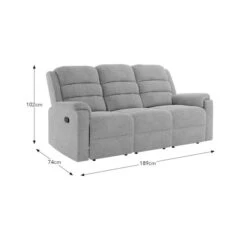 Taylor Chunky Chenille Manual Recliner 3 Seater Sofa, Dark Natural -Habitat Store 30869880 alt09