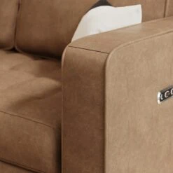 Zoe Faux Leather Power Recliner 3 Seater Sofa, Mocha -Habitat Store 30869976 alt03