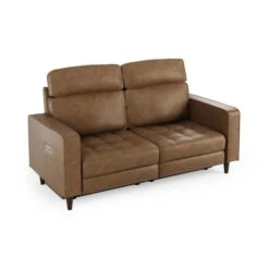 Zoe Faux Leather Power Recliner 3 Seater Sofa, Mocha -Habitat Store 30869976 alt06