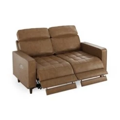Zoe Faux Leather Power Recliner 3 Seater Sofa, Mocha -Habitat Store 30869976 alt07