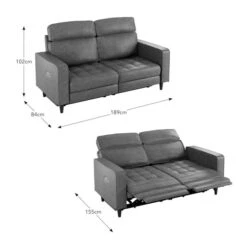 Zoe Faux Leather Power Recliner 3 Seater Sofa, Mocha -Habitat Store 30869976 alt09