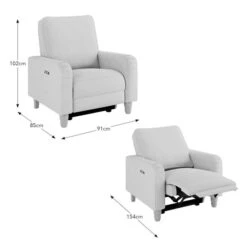 Beatrice Luna Fabric Power Recliner Armchair, Natural -Habitat Store 30869982 alt09