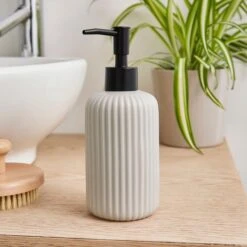 Ceramic Ribbed Soap Dispenser -Habitat Store 30870199