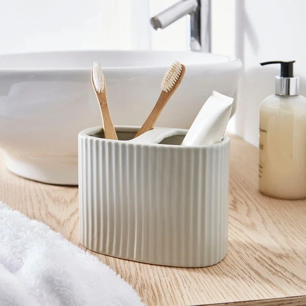 Ceramic Ribbed Electric Toothbrush Holder 8 Ceramic Ribbed Electric Toothbrush Holder - Image 6