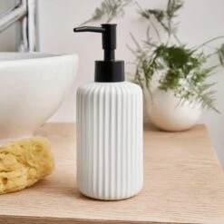 Ceramic Ribbed Soap Dispenser -Habitat Store 30870204