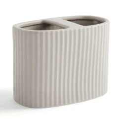 Ceramic Ribbed Electric Toothbrush Holder 16 Ceramic Ribbed Electric Toothbrush Holder -Habitat Store 30870206 alt02