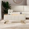 Holland Tray Table Ottoman, Ivory Sherpa -Habitat Store 30870372