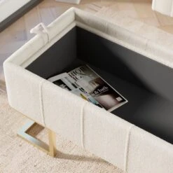 Holland Tray Table Ottoman, Ivory Sherpa -Habitat Store 30870372 alt04