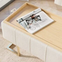 Holland Tray Table Ottoman, Ivory Sherpa -Habitat Store 30870372 alt05