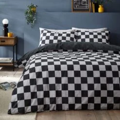 Checkerboard Duvet Cover & Pillowcase Set -Habitat Store 30871156