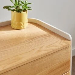 Reggie 3 Drawer Bedside Table, Oak Effect 11 Reggie 3 Drawer Bedside Table, Oak Effect -Habitat Store 30871517 alt03