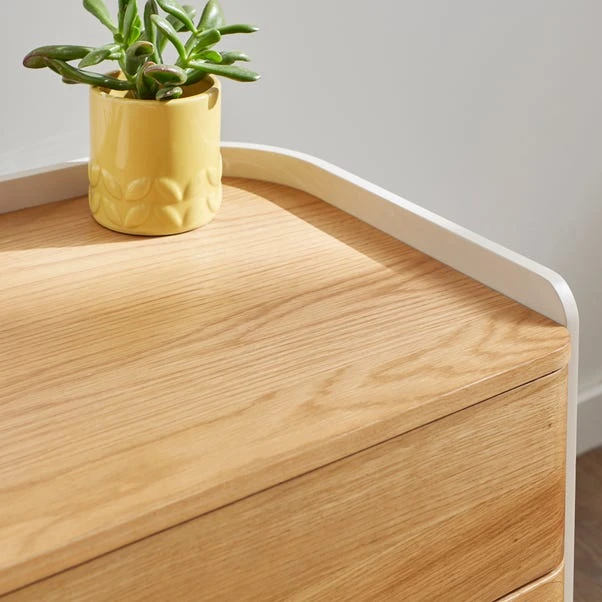 Reggie 3 Drawer Bedside Table, Oak Effect 6 Reggie 3 Drawer Bedside Table, Oak Effect - Image 4