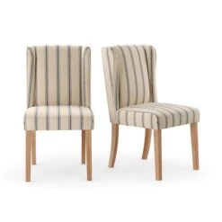 Oswald Set Of 2 Dining Chairs, Folkstone Blue Stripe -Habitat Store 30872515 alt05