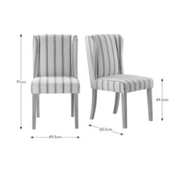 Oswald Set Of 2 Dining Chairs, Folkstone Blue Stripe -Habitat Store 30872515 alt09