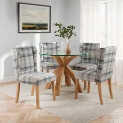Oswald Set Of 2 Dining Chairs, Country Check -Habitat Store 30872516 alt01