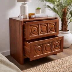 Theodore 2 Drawer Wide Bedside Table, Mango Wood -Habitat Store 30872715 alt04