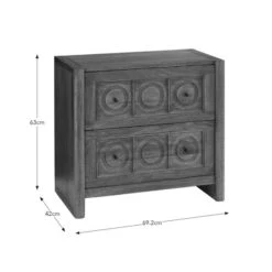 Theodore 2 Drawer Wide Bedside Table, Mango Wood -Habitat Store 30872715 alt09