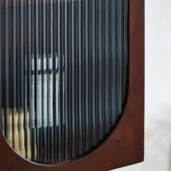 Elias Wall Cabinet, Acacia Wood, Mirror And Reeded Glass 9 Elias Wall Cabinet, Acacia Wood, Mirror And Reeded Glass -Habitat Store 30873171 alt02