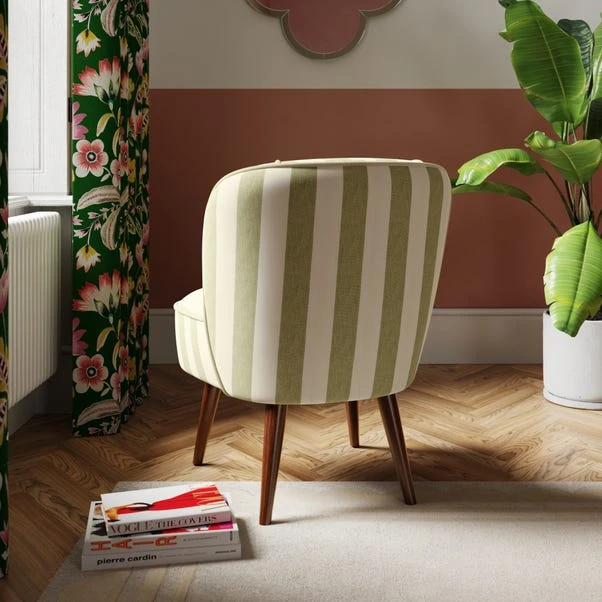 Elsie Striped Fabric Cocktail Chair 15 Elsie Striped Fabric Cocktail Chair - Image 13