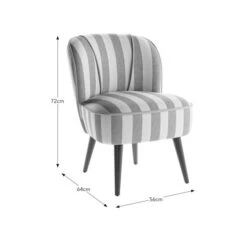 Elsie Striped Fabric Cocktail Chair 33 Elsie Striped Fabric Cocktail Chair -Habitat Store 30873303 alt09