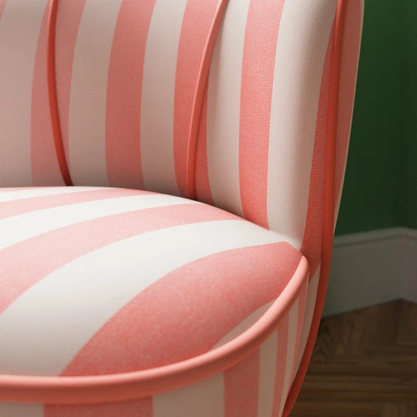 Elsie Striped Fabric Cocktail Chair 5 Elsie Striped Fabric Cocktail Chair - Image 3