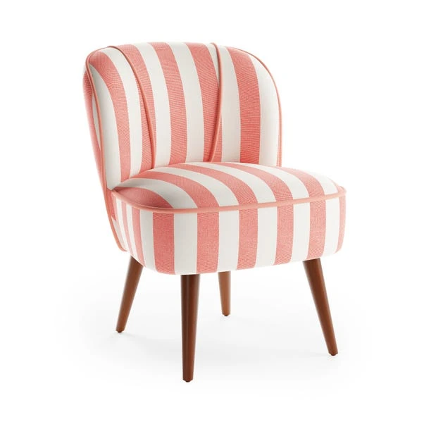 Elsie Striped Fabric Cocktail Chair 8 Elsie Striped Fabric Cocktail Chair - Image 6