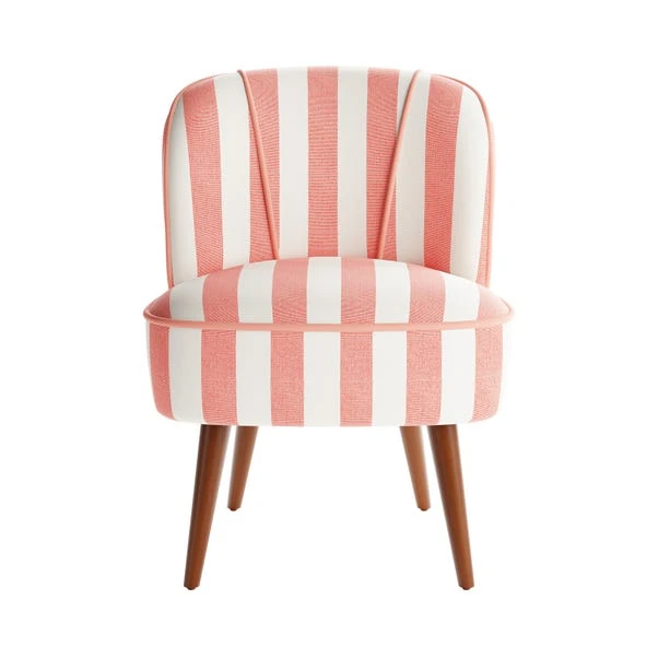 Elsie Striped Fabric Cocktail Chair 9 Elsie Striped Fabric Cocktail Chair - Image 7