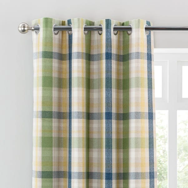 Kempton Check Eyelet Curtains 10 Kempton Check Eyelet Curtains - Image 8