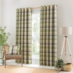 Kempton Check Eyelet Curtains 30 Kempton Check Eyelet Curtains -Habitat Store 30874278 alt01