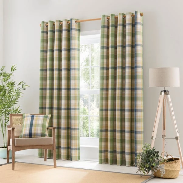 Kempton Check Eyelet Curtains 11 Kempton Check Eyelet Curtains - Image 9