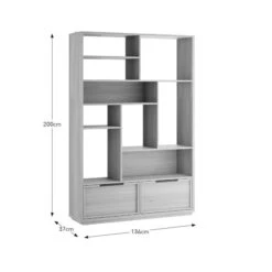 Hardy Wide Bookcase With 2 Drawers, Oak Effect -Habitat Store 30874521 alt09