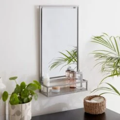 London Rectangle Wall Mirror With Shelf