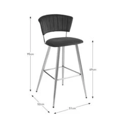 Kendall Bar Stool, Velvet -Habitat Store 30876309 alt09