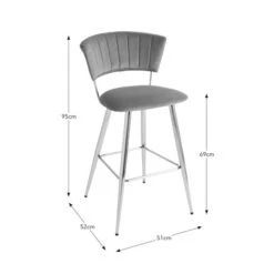 Kendall Bar Stool, Velvet -Habitat Store 30876311 alt09