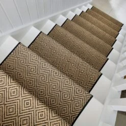 Diamond Jute Border Stair Runner -Habitat Store 30877534 alt05