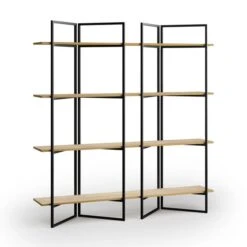 Ramson Tall And Wide Shelving Unit, Oak And Black -Habitat Store 30878042 alt05