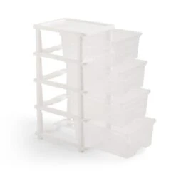 Plastic 4 Drawer Storage Tower Unit -Habitat Store 30882377 alt04