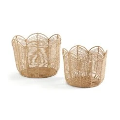 Set Of 2 Scalloped Paper Rope Baskets -Habitat Store 30882526 alt03