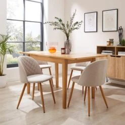 Astrid Dining Chair, Natural Fabric -Habitat Store 30882612 alt01