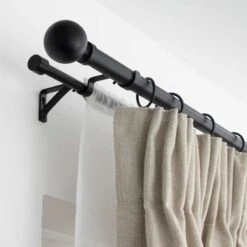 Ashton Double Layer Extendable Metal Curtain Pole With Rings -Habitat Store 30883053 alt02