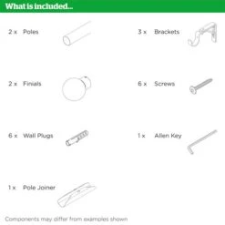 Ashton Fixed Metal Eyelet Curtain Pole -Habitat Store 30883315 alt09