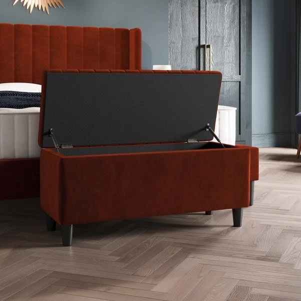 Alara Velvet End Of Bed Storage Ottoman 4 Alara Velvet End Of Bed Storage Ottoman - Image 2