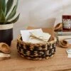 Small Seagrass Round Basket Monochrome 2 Small Seagrass Round Basket Monochrome -Habitat Store 30887093