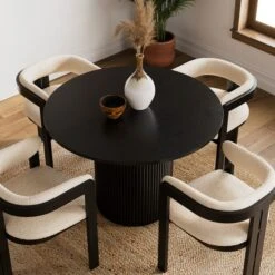 Amari 4 Seater Round Dining Table -Habitat Store 30888611 alt02