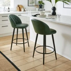 Astrid Bar Stool, Faux Leather -Habitat Store 30888788 alt01