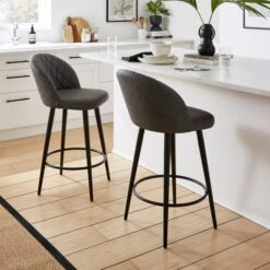 Astrid Bar Stool, Faux Leather -Habitat Store 30888789 alt01