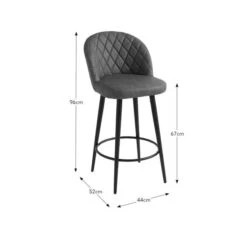 Astrid Bar Stool, Faux Leather -Habitat Store 30888789 alt09