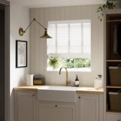 White Fauxwood 50mm Taped Venetian Blind 38 White Fauxwood 50mm Taped Venetian Blind -Habitat Store 30889101