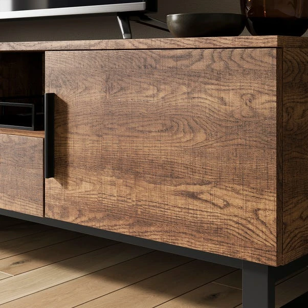 Freddie Extra Wide TV Unit For TVs Up To 70", Rustic Wood Effect 6 Freddie Extra Wide TV Unit For TVs Up To 70", Rustic Wood Effect - Image 4